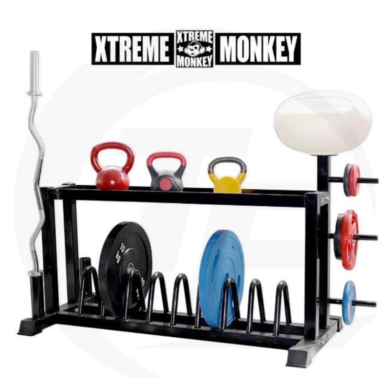 XM Fitness Cross Training Functional Storage Rack w/ Chalk Bowl